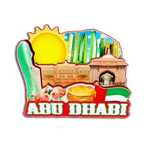 Autucson Refrigerator Magnet for Abu Dhabi Arab Emirat Decorative Fridge Magnet City Travel Souvenir Tourist Gifts Classic Landmarks Handmade Crafts Home Decoration 746