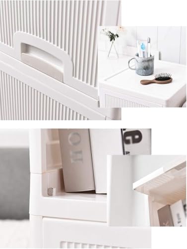 Image of YASONIC π π§πΆπ²πΏ Foldable Plastic Rack for Storage /Kitchen Cupboard /Versatile and Sturdy Wardrobe for Clothes /Multipurpose Storage Organizer /Closet for Bedroom /Living Room /Laundry Room (Off White)