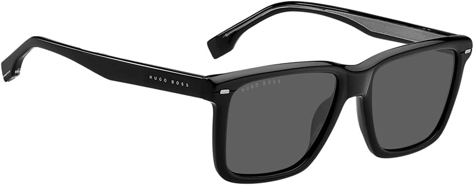 HUGO BOSS Male 1317/S Sunglasses, Black, 55