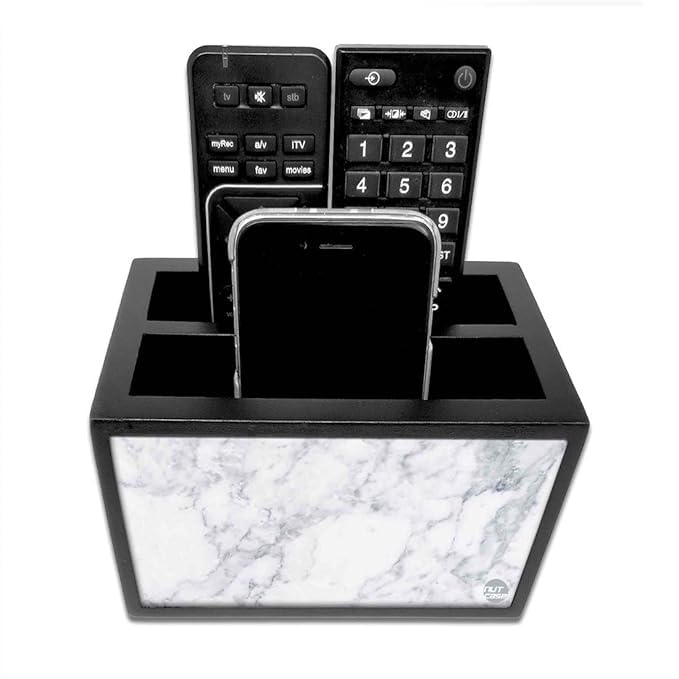 Nutcase Designer Wooden Remote Control Holder Stand Organizer Caddy for TV/AC Remotes-Multipurpose Desk Organiser-6”x4”x4” 4