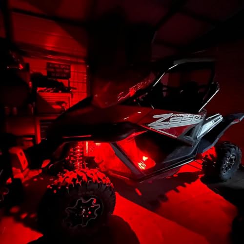 Image of 12pods Pure Red led Rock Lights Dc 12v with Switch Kit for Trucks utv ATV