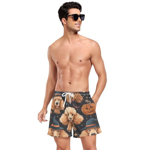 Halloween Poodle Men's Swim Trunks with Liner Quick Dry Beach Shorts Swimwear Bathing Suit S-XXL3