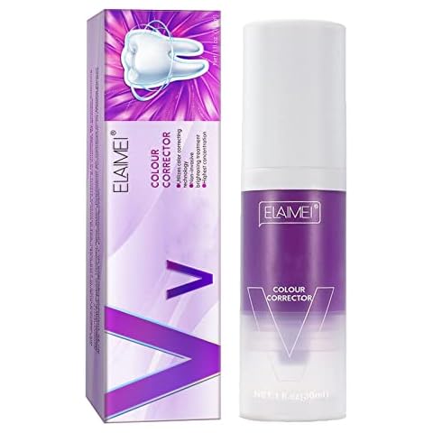 Purple Toothpaste,Color Corrector Toothpaste for Teeth Whitening, Snow Teeth foaming Whitening-Stain Yellow Correcting Removal Foam Toothpaste for Sensitive Teeth for Travel Friendly Cover