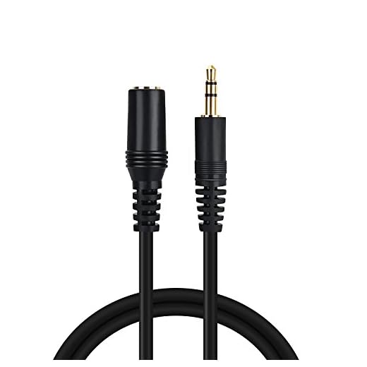 Pasow 3.5mm Stereo Male to Female Extension Audio Cable Cord (1 Feet)