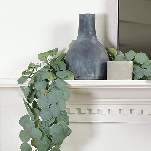 CQURE Eucalyptus Garland, Artificial Greenery Garland Faux Eucalyptus Leaves Table Garland Vines for Wedding Backdrop Fireplace Arch Door Wall Room Decor - Image 5