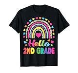 Hello 2nd Grade Teacher Leopard Rainbow Back to School T-Shirt