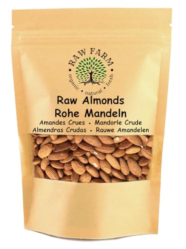 Raw Farm – Almendras crudas enteras – 1 kg | 100% naturales, sin tostar y sin sal | Veganas, aptas para Keto y Paleo | Ricas en proteínas y fibra