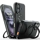 【防水・スタンド機能・MagSafe対応】UMITTOS iPhone 16 用 ケース 防水 衝撃吸収 水中撮影対応 顔認証対応 全面保護 完全防水 防雪 防塵 滑り止め 手持ちやすい 頑丈 耐衝撃 ストラップ付き 雨の日、お風呂など適用 防水ケース（6.1インチ）