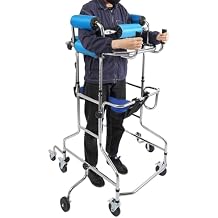 Portable Medical Standing Aid, Adult Walker for Seniors Hemiplegia Rehabilitation Standing Frame, Walking Aid Standing Walker with Infusion Holder for Elderly & Post-Surgery People
