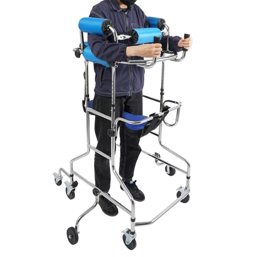 Andador plegable y ligero plegable para andadores seniores, asiento y mango, altura ajustable para exteriores