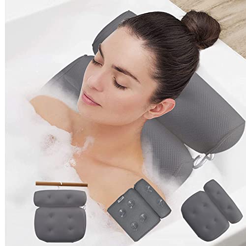 Mocoli Badewannenkissen, Badekissen für Badewannen mit 6 Saugnäpfen Kissen Duschkissen Badewanne Badewanne Spa Komfort BadeKissen Badewanne Kissen Nacken mit 3D Mesh Gewebe Technologie badekissen