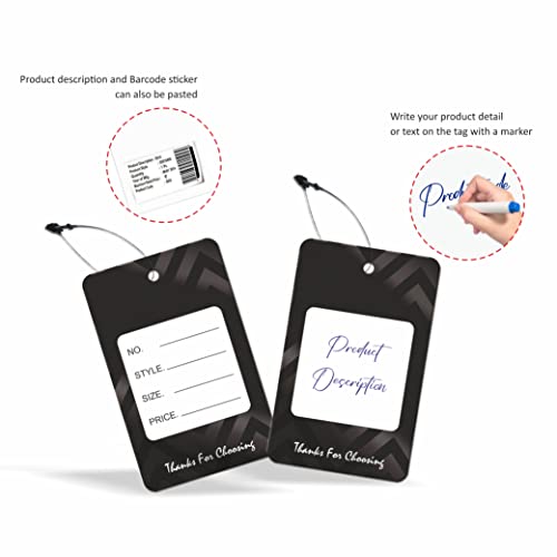 Image of DEEPTAGS Paper Price MRP Tag Labels with Black Loop Pins, 300 PCS