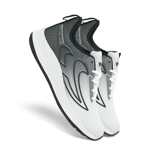 BRUTON EVA Lite Sport Shoes Running Shoes for Men- White, Size : 8