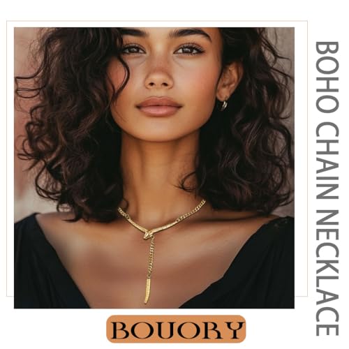 Gold Choker Necklace Snake Y-Necklace Punk Snake Chain Necklace for Women3