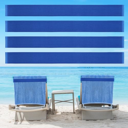 Beach Towel Bands (4 Pack), Beach Chair, Pool Chairs & Cruise Ship Essentials, The Better Towel Chair Clips Towel Holder Beach Towel Clips(Blue)