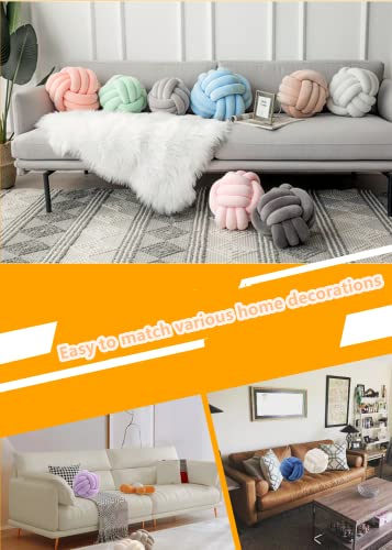 Anshuoy Super Soft Knot Ball Pillow, Round Throw Pillow Cushion Velvet Knot Ball Pillows Home Decorative Cushion Handmade Knotted Pillow For Sofa & Bedroom Decoration #TOP7