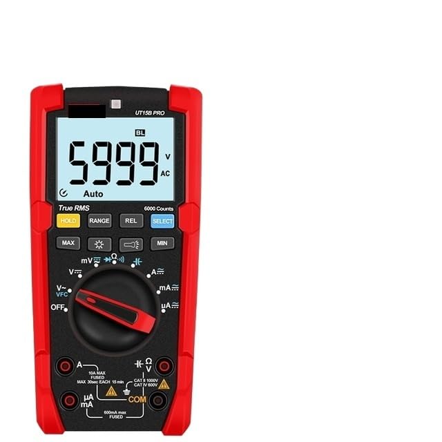 Multímetro digital profesional UT15B/17B MAX, RMS real, CA/CC, 20 A, corriente, 1000 V, voltaje, voltímetro, condensador, comprobador de ohmios(UT15B MAX)