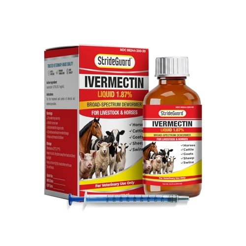 Dewormer for Horse Dewormer for Goat and Cattle & More Ivermectin Liquid for All Wormers Tapeworms Roundworms & Hookworms