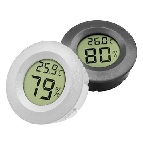 2 Pcs Reptile Thermometer and Hygrometer, LCD Digital Reptile Temperature & Humidity Monitor, for Snakes/Lizards/Spiders/Tortoises/Geckos in Incubators, Breeding Boxes, Terrariums