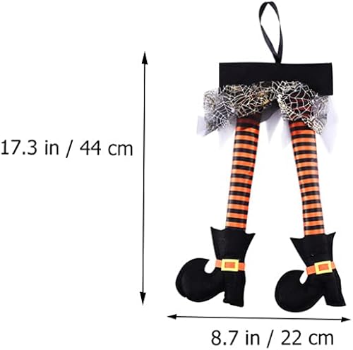 Miniatura 7 de Happyyami 2 piezas de patas de bruja malvadas de Halloween con zapatos de bruja rellena decoraciones de Halloween para decoración de interiores al
