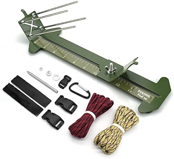 PSKOOK Paracord Bracelet Fixture Kit, Paracord Tool Kit Adjustable Length Braiding DIY Craft Making Tools (Army Green)