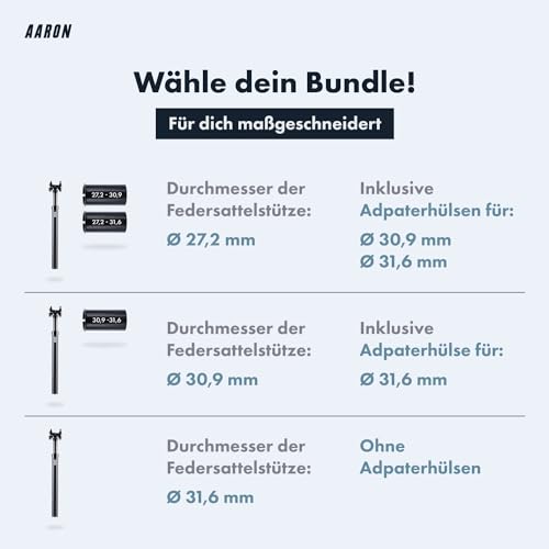 Sattelstütze AARON Shock Feder in 27,2, 30,9 oder 31,6 mm