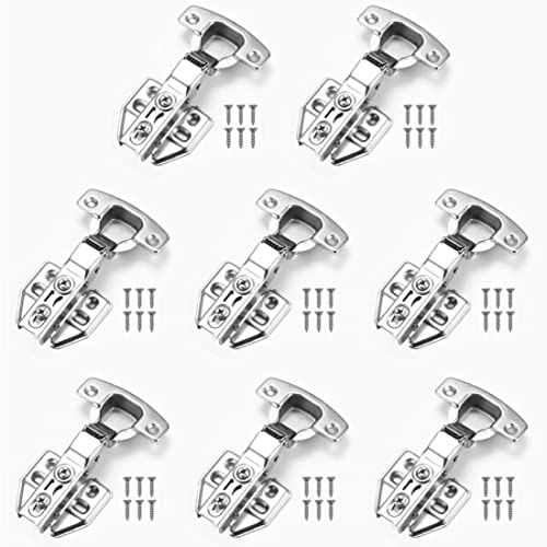 8個セット スライド蝶番 35ミリ 半かぶせ ネジ付き スライド丁番 銅の芯 ヒンジ 油圧式 扉 家具 クローゼット 下駄箱 システムキッチン等に適用 建築部品