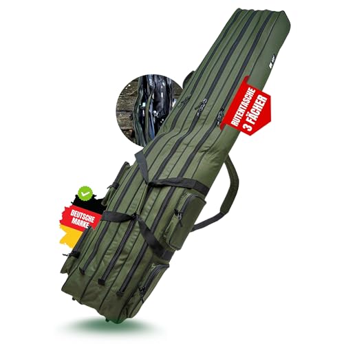 Zite Fishing Angeltasche Rutentasche 150cm | Rod-Case Angelfutteral | Wasserabweisendes Rutenfutteral, 3 Fächer Rutenrucksack für Angelruten Angel Tasche Angeltaschen Angelrute Tasche Angelrutentasche