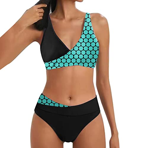 Traje de baño para mujer, bikini para mujer, traje de baño para mujer, tallas grandes, trajes de baño para mujeres, bikini para mujeres con curvas, bikini para mujer, color azul, traje de baño con