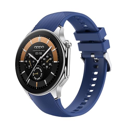 QJONSIU Armband für OnePlus Watch 3, [Atmungsaktives] Weiches Silikonband, Hautfreundlich, Tang-Schnallen-Design, Uhrenarmband für OnePlus Watch 3-Blau