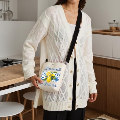 WCGXKO Italian Lemons Crossbody Bag Italian Islands Merchandie Limoncello per Favore Canvas Bag4