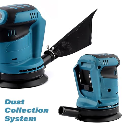 5'' Brushless Random Orbital Sander for Makita 18V Battery, 6 Speed 24000RPM Cordless Palm Sander with Dust Collector for Woodworking Metal Plastic Sanding Polishing Rust Removal (No Battery) thumbnail 5