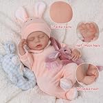 BABESIDE Lifelike Reborn Baby Dolls - 12 Inch Full Vinyl Realistic Baby Doll Sweet Sleeping Real Life Baby Dolls Cute Girl with Toy Accessories Gift Set for Kids Age 3+