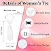 Gsyziux Neck Ties for Women Girls, Adjustable Pre-Tied Womens Tie Cute Ladies Neckties for School Uniform Cosplay Daily (White)