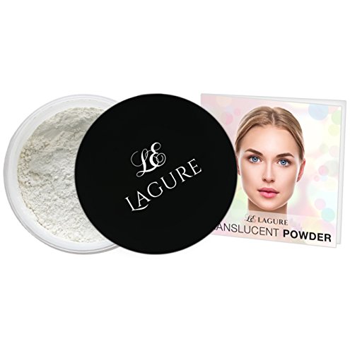 Lagure Translucent Setting Powder - Best for Oil Control, Baking, Highlighting, Finishing Makeup - Lightweight, Flash Friendly, Cruelty Free - Includes Velour Puff