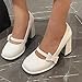 White Women's Heels with A Mary Jane Design and Bow Accent Made for Comfort and A Fashionable Casual Ensemble