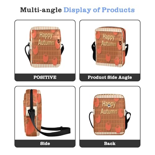messenger bags for women over the shoulder bags for men Women's Purses Adjustable Strap for School School- Brown Fruits Autumn4
