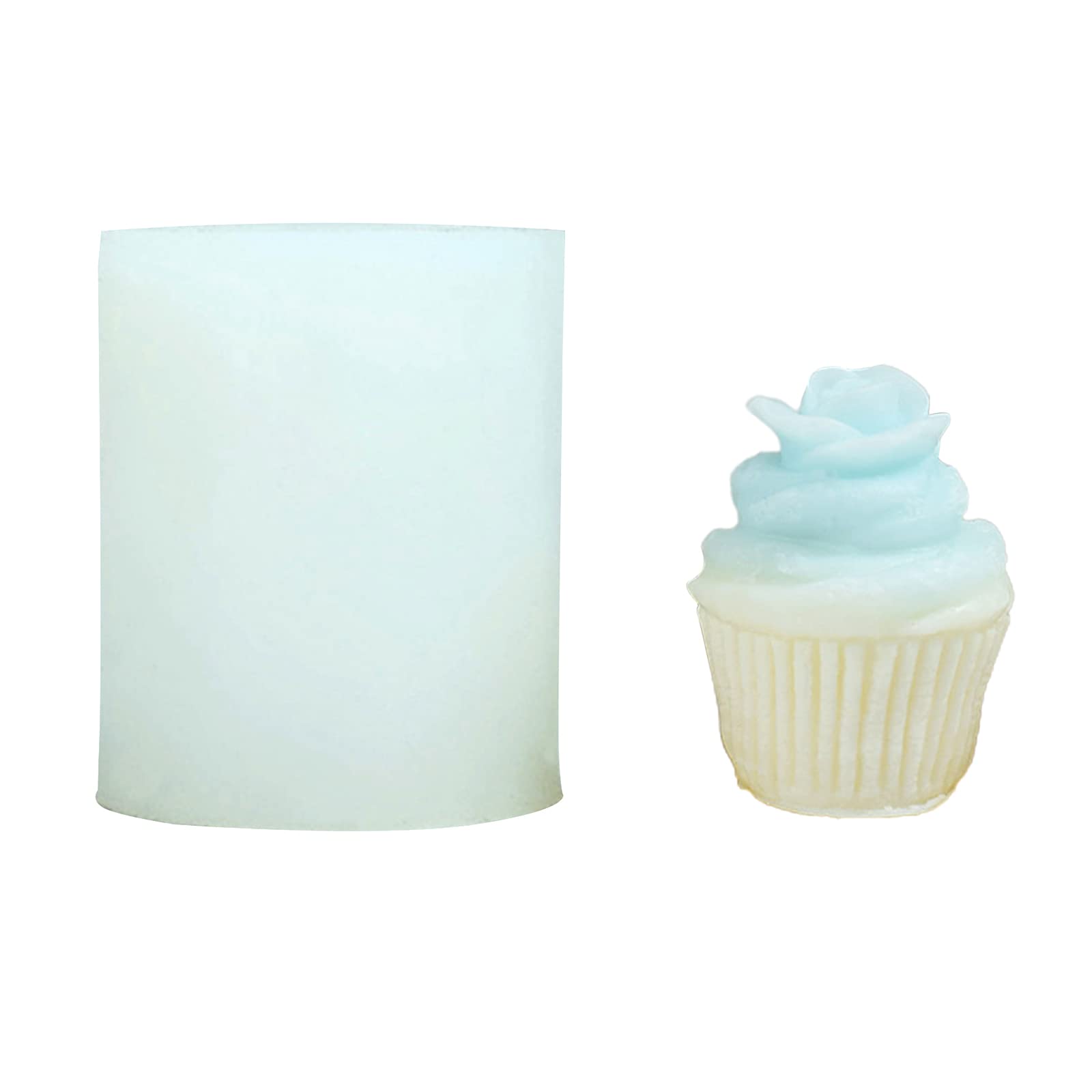 Buxuaaaa 3D Ice Cream Shape Silicone Molds Flower Fondant Mold for Baking Cupcake Rose Scented Epoxy Resin Mold Craft Flower Fondant Molds for Cake Decorating
