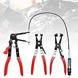 【Bequem und einfach zu bedienen】Die Schlauchschellenzange ist mit bequemen, rutschfesten Gummigriffen ausgestattet, die nicht leicht abrutschen können, wenn sie in Gebrauch sind. Das Set ist gut durchdacht und mit einem 650 mm langen Kabel ausgestattet, das leicht in enge Räume gelangen kann, wodurch es einfach ist, in versteckten Bereichen zu arbeiten und die Arbeitseffizienz zu verbessern.