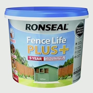 SAVING HUB Fence & Shed Paint 5L - Outdoor Wood Paint - Used On Rough & Smooth Wood - Dries in 4 Hours (Willow)