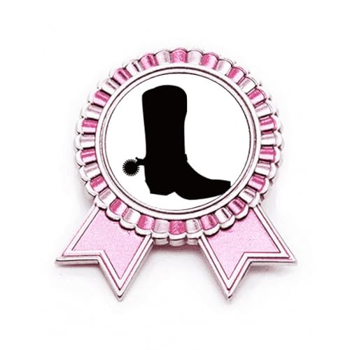 Bottes hautes noires pour femmes avec motif de rose et badge en métal style médaille