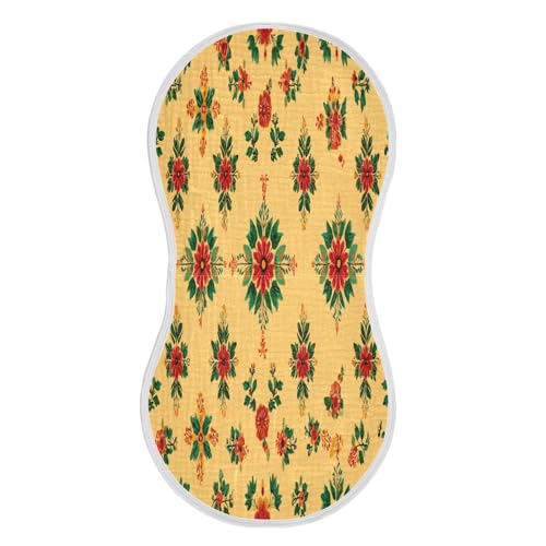 Kigai Yellow Red Flowers Baby Burp Cloths Extra Soft and Absorbent Burping Rags Cotton Burping Clothes Baby Washcloths for Newborn Boys Girls - 2 Pack2