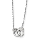 925 Sterling Silver Handcuff Pendant Necklace Charm Chain - with Secure Lobster Lock Clasp 18'