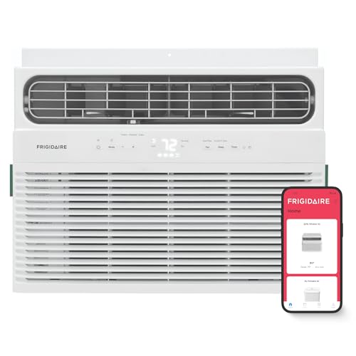 Frigidaire 10,000 BTU Smart Window Air Conditioner with Wi-Fi, Cools Up to 450 Sq. Ft., Remote Control, Quiet Operation, Eco Mode, 3 Fan Speeds, White