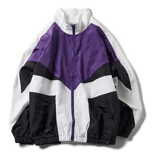 Men Spring Summer College Style Varsity Jacket Letter Embroidery Bomber Jacket Street Loose Patchwork Coat