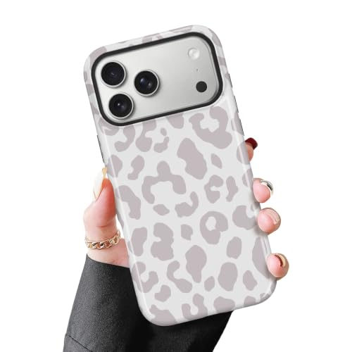 MZELQ Magnetic for iPhone 17 Pro Max Case 6.9 Inch, White Leopard