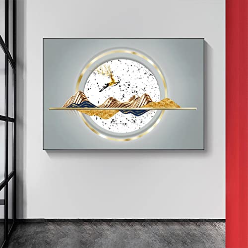 Affiches de luxe KEBIA grand format pour habiller un mur vide de salon avec une toile géométrique