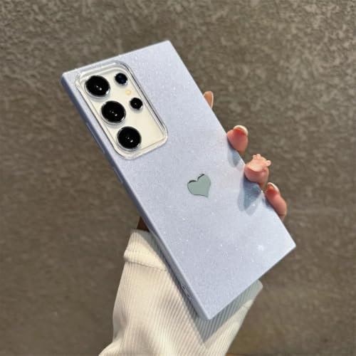 Coque Galaxy S22 Ultra 5G souple TPU mince bleu paillettes protection