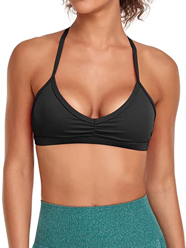 Abonlen Sports Bras For Women Workout Strappy Backless Bra Yoga Crop Tank Top (As1, Alpha, S, Regular, Regular, Black) #TOP1