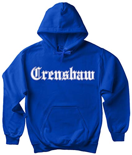 CaliDesign Men s Blue Crenshaw Hoodie LA Crip Clothing Slauson OG Cholo Hooded Sweatshirt - Blue - Medium